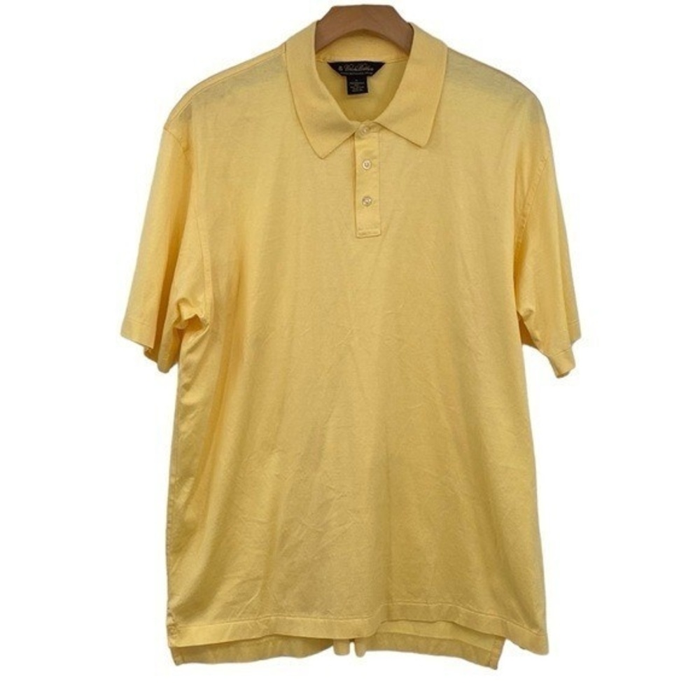 Brooks Brothers Polo Shirt Men's SZ XL Yellow Cotton Performance Knit Breathable